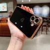 For iPhone 16 Plus Case Love Heart Pattern TPU Phone Cover Electroplating Edge