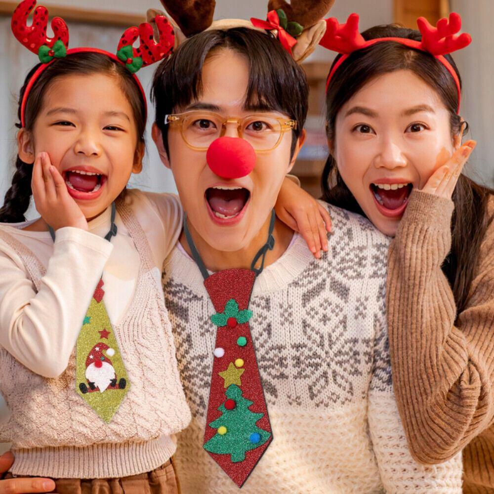 Adjustable Christmas Tree Felt Tie 12 Types Snowman Elk Tie Felt Christmas Ties  Merry Christmas