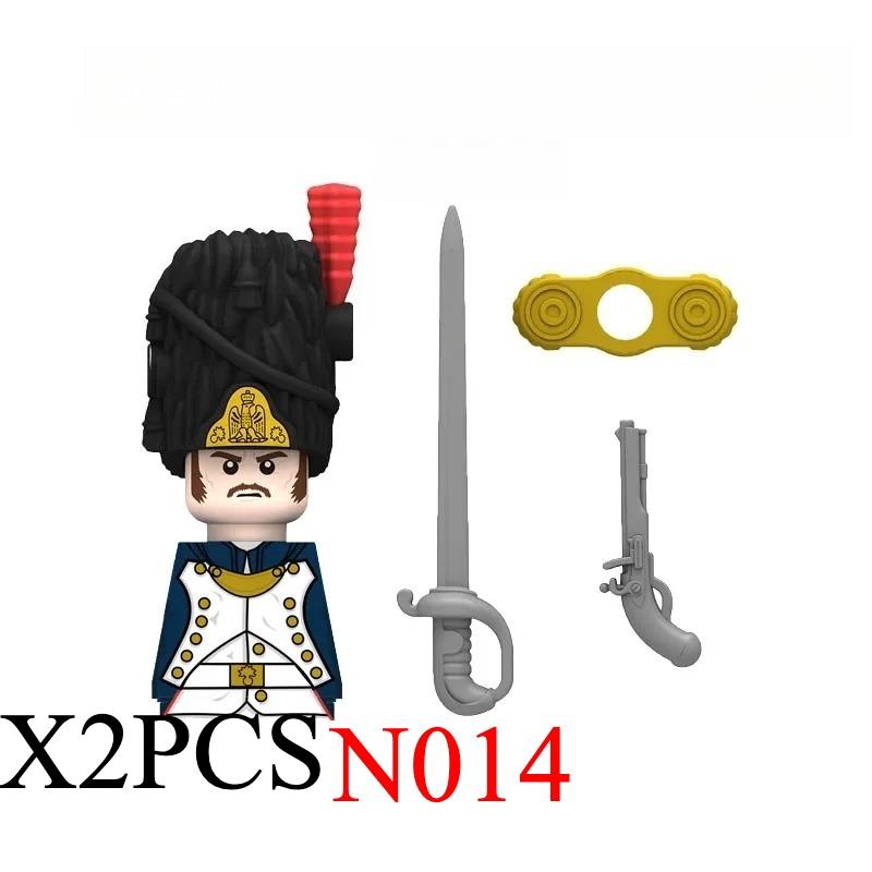 Medieval Napoleonic War Soldiers Figures Military MOC Building Block Knights British French Fusilier Rifles Weapon Kids Toy B08