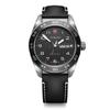 VICTORINOX SWISS ARMY Analog Quartz Black Black Leather Stainless Steel Case Strap Brand Name Black Leather Band 242041 Watch, Waterproof, Men's