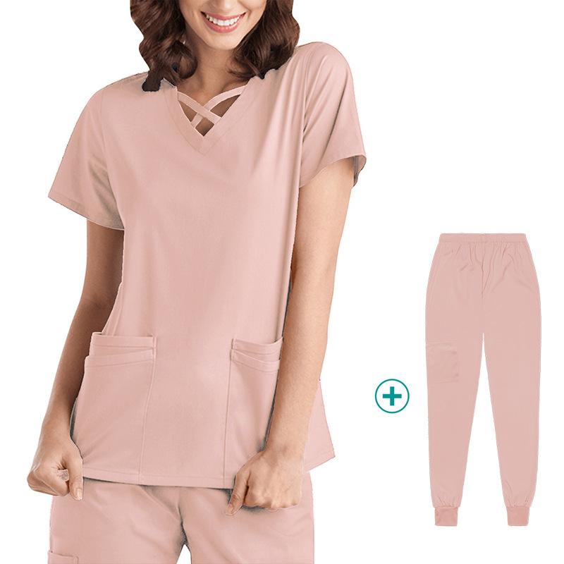 Ropa de Trabajo de Belleza SPA Uniformes Médicos Mujer Multicolores Uniformes de Enfermera Dentista Veterinario Farmacia Clínica Conjunto de Uniformes