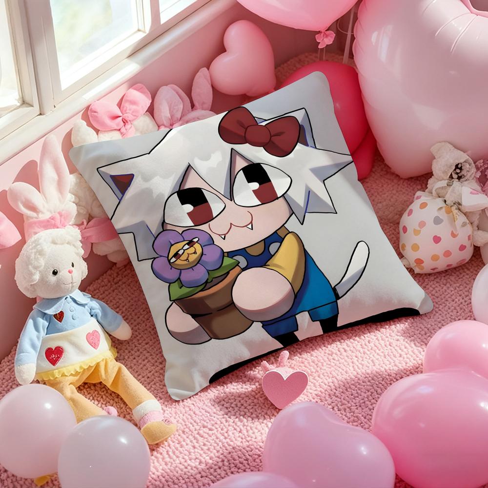 Neco Arc Funny Meme Kawaii Cushion Cover Pattern Printed Pillowcase For Living Room Sofa Cushion Cover & Bedroom Decor