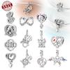 Copper Möbius Strip Unlimited Love Heart Shape Zircon Pendant Charms Beads Fit Original Bracelets Diy Jewelry Gift