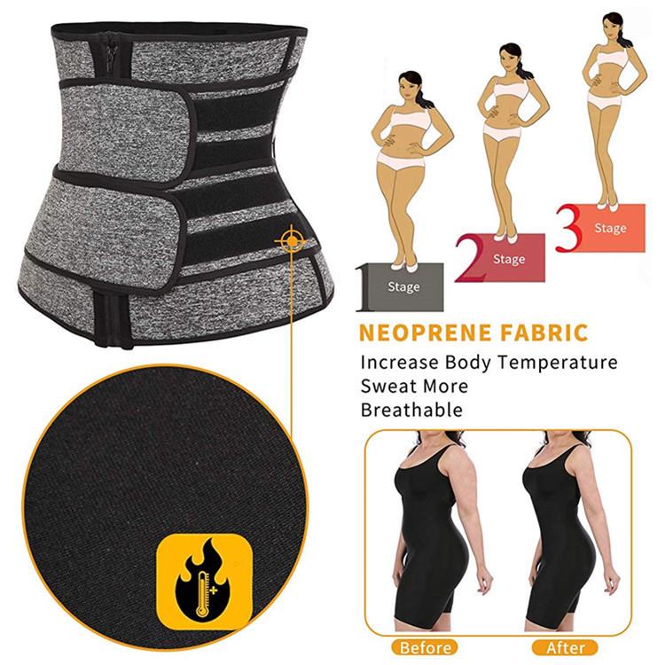 Postpartum Waist Trainer & Sweat-Inducing Body Shaper with Double Belt & Zipper for Abdomen Control