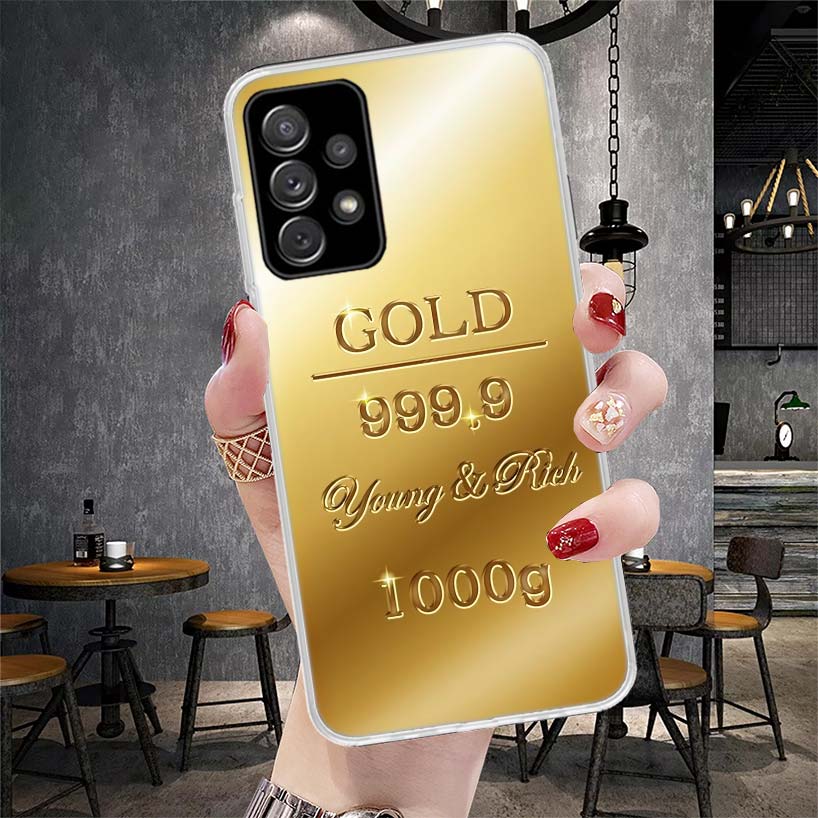 Fine Gold Pattern Printing Soft Phone Case For Samsung Galaxy A12 A22 A32 A52 A72 A02S A51 A50S A71 A70 A31 A20S Note 20 Ultra S