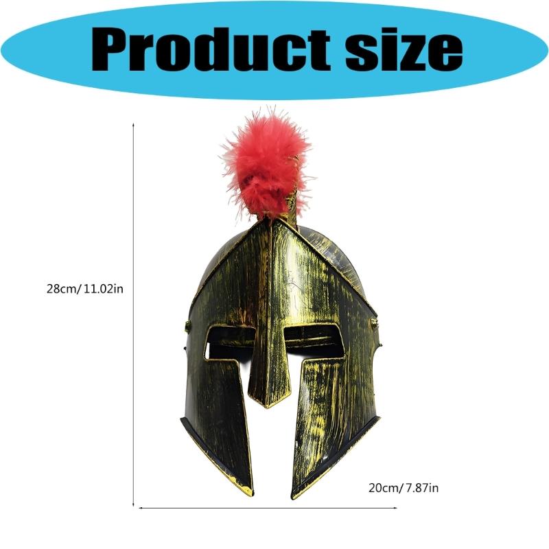 Plastic Spartans Helmet For Adults Lightweight Roman Fighter Costume Accessory Perfect For Halloween Parties And Cosplay