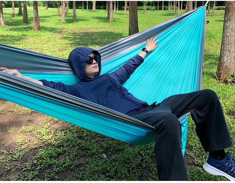 Outdoor Camping Parachute Nylon Double Hammock - Oversized and Colorful