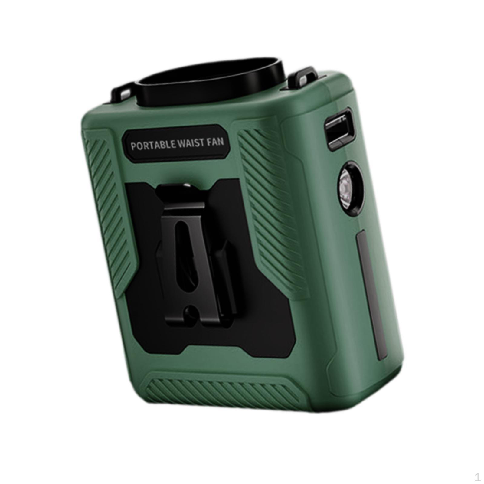 

Портативный поясной вентилятор мини наружный персональный охладитель для офиса кемпинга зелёный