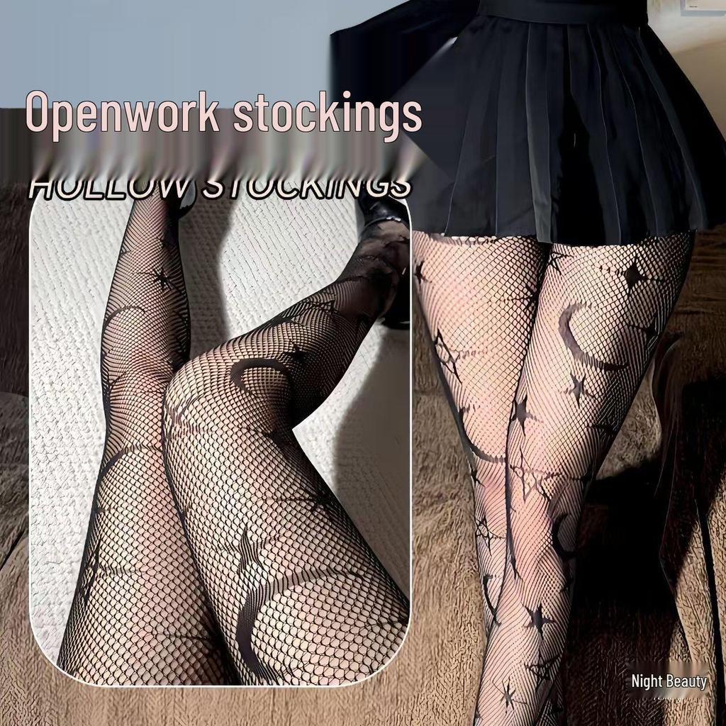 Slank Makende Visnet T-Back Jacquard Kousen - Grote Maten Europese & Amerikaanse Stijl