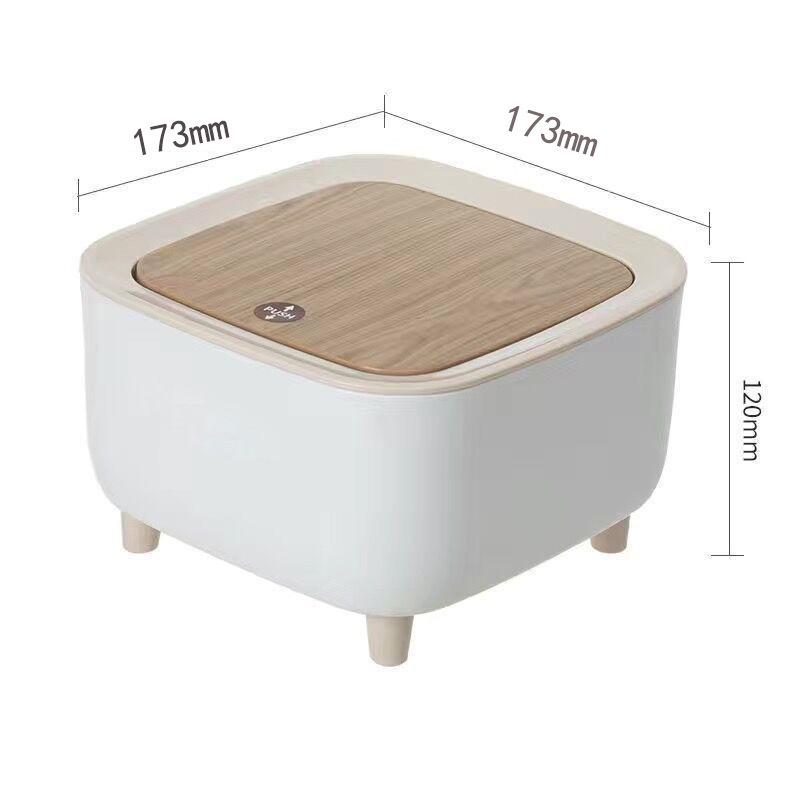 

Japanese High-Leg Faux Wood Trash Can - Large Capacity for Living Room, Bedroom, or Desktop