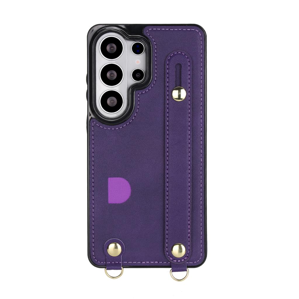 Crossbody Card Holder Square Case for Samsung Galaxy S26 Ultra S25 Edge S24 S23 Plus S25 FE Lanyard Wristband Stand Bag Cover