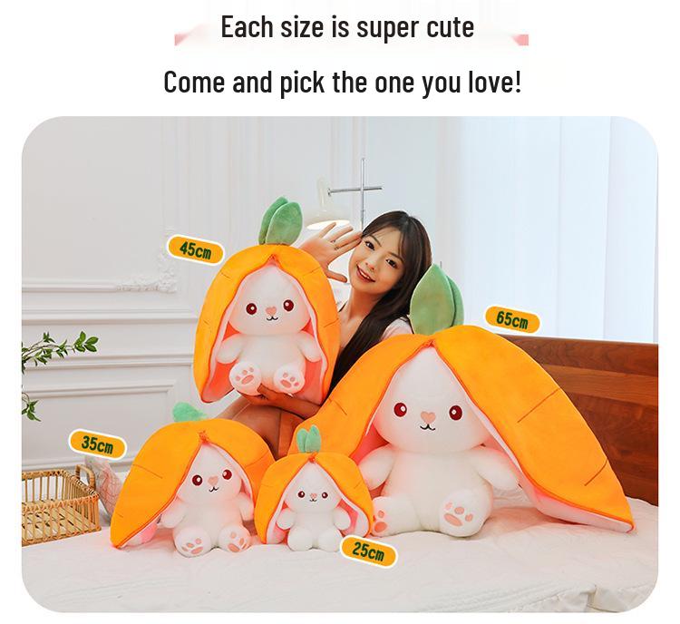 Strawberry Bunny Plush: Cute Radish-Inspired Companion with Big Ears