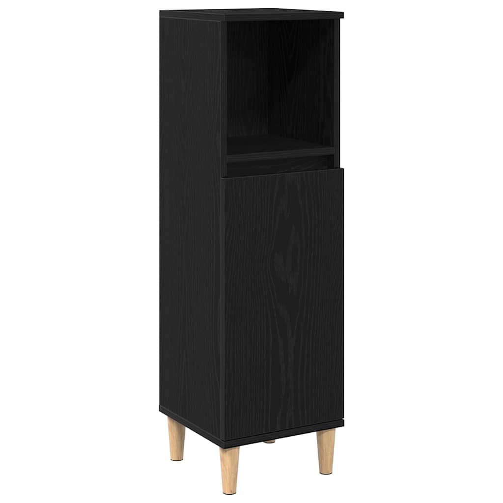 Wall Mounted Bathroom Furniture Set 3 pcs Black Oak Look