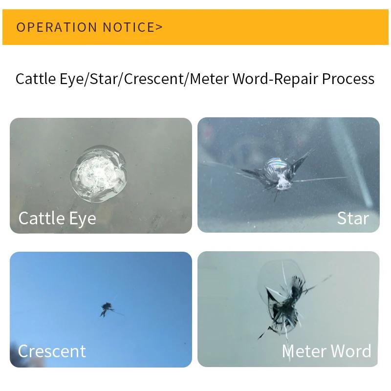 Windshield Repair Kit Tools Quick Fix Car Glass Cracked Protective Stickers Windscreen Resin Sealer DIY Window Screen Polishing