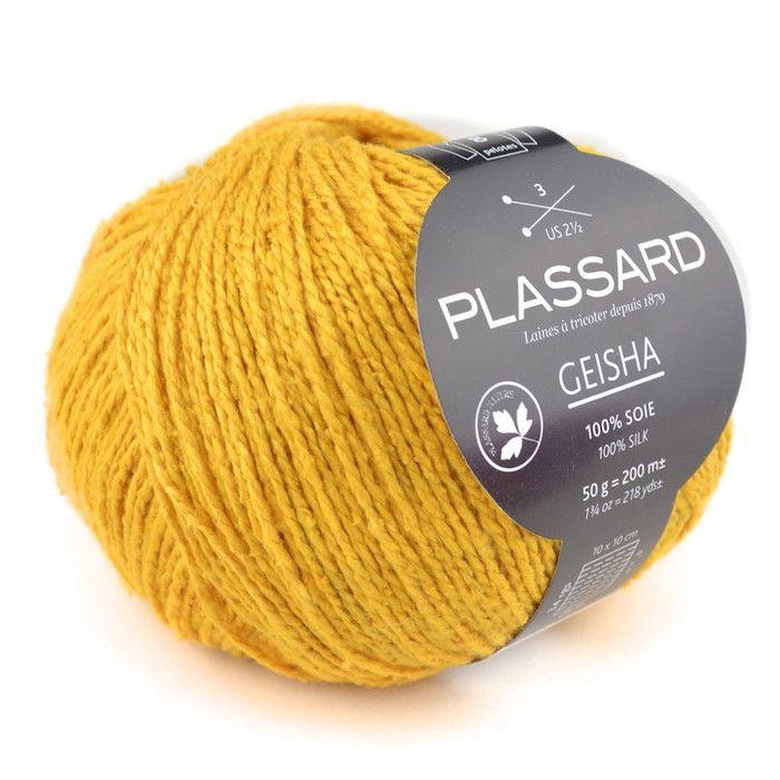 Fil d'été tricot et crochet Geisha 44 Jaune 100% soie