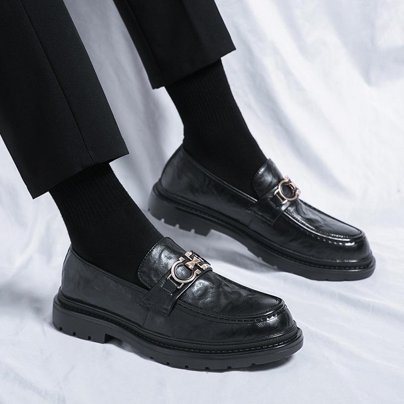 Men's Business Dress British New Soft-soled Soft Leather Work Dress Shoes Casual Leather Shoes Men