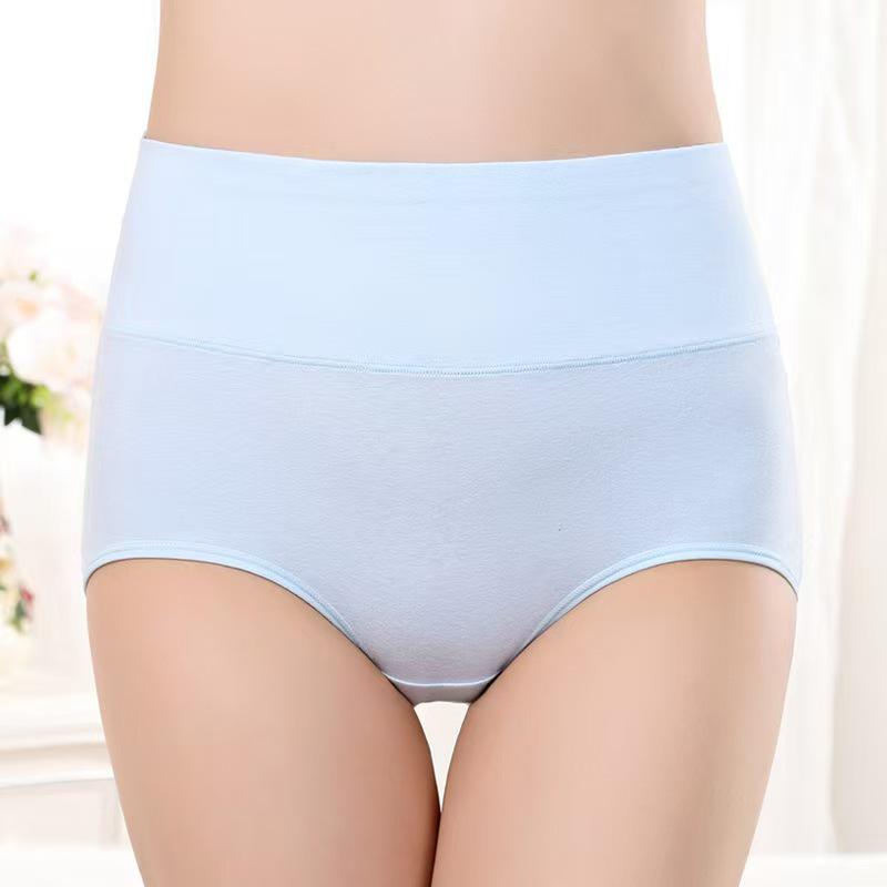Women's High-Waisted Seamless Butt-Lifting Tummy-Control Cotton Underwear - Morandi Colors, Large Size Triangle Shorts
