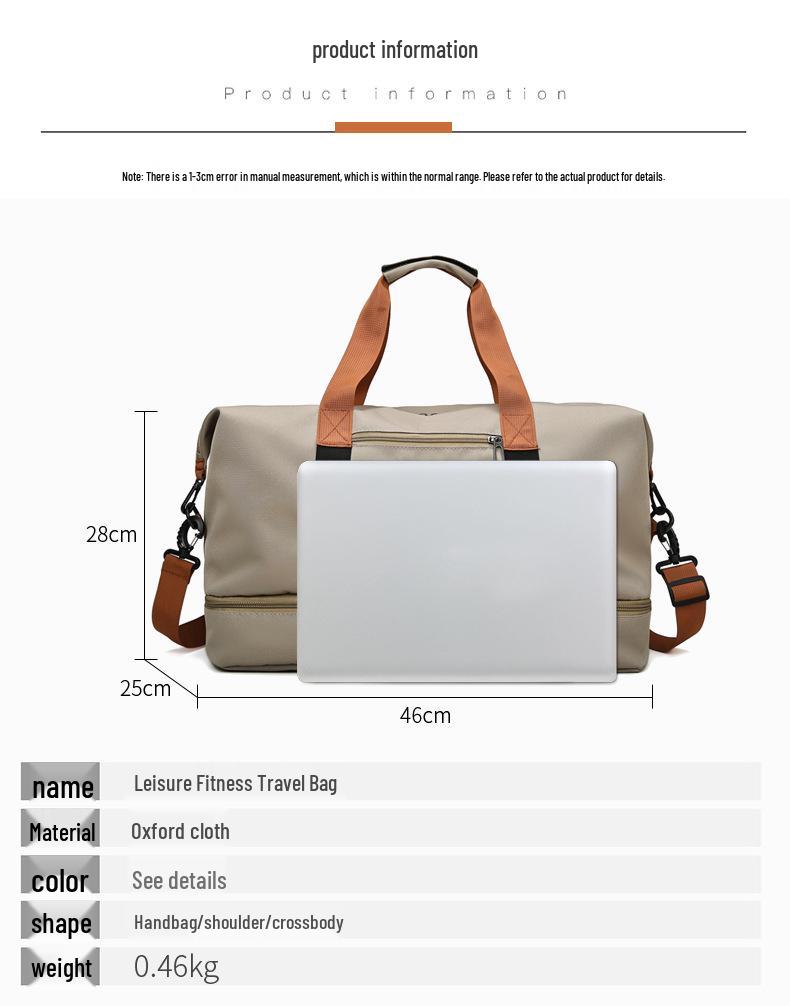 Cross-border Wet-Dry Sports Bag: Expandable Travel Bag with Shoe Compartment, Large Capacity, Custom Logo