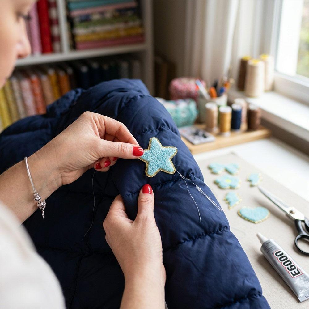 Colorful Patch Repair Rainbow Chenille Alphabet Letter Patches Star Shape Waterproof Sewing Fabric Sticker