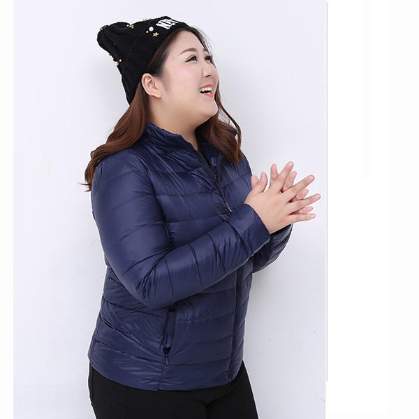 Women Autumn Winter Warm White Duck Down Coat Plus Size Lightweight Slim Short Thin Down Jacket