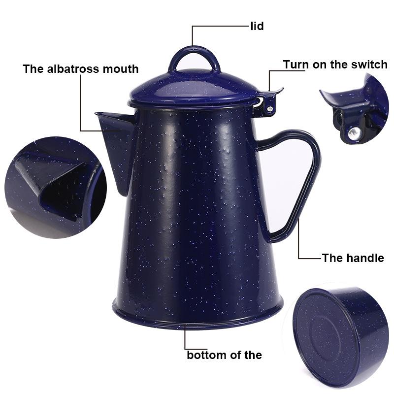 2025 New Large Capacity Enamel Kettle for Home Enamel Handle Pot Coffee Cold Water Jug Water Pitcher