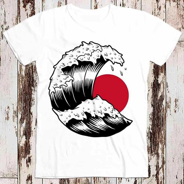 Kanagawa Wave and Japanese Sun T Shirt 8741 3XL