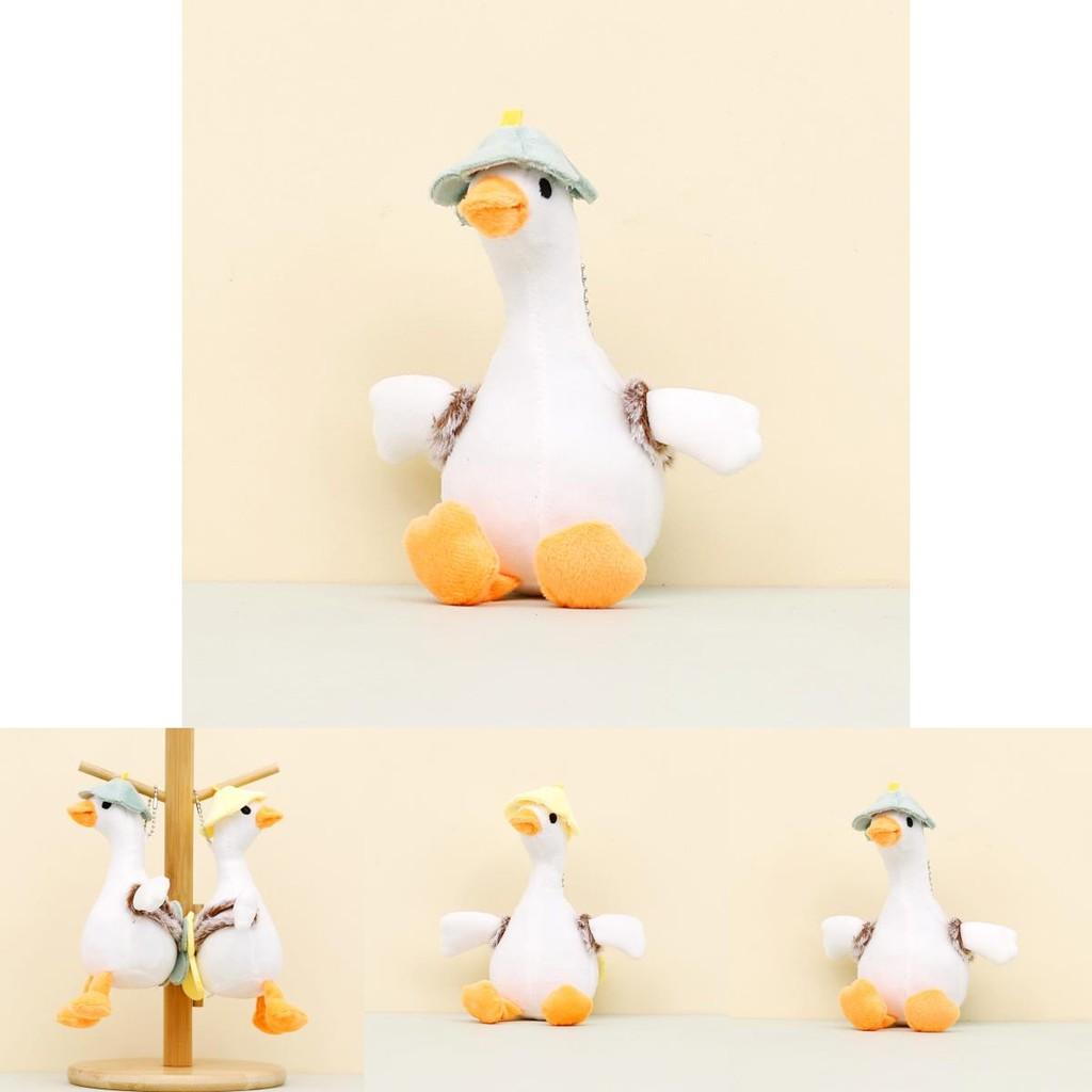 Cute White Goose Plush Toy Keychain Cartoon Duck Doll Backpack Accessory