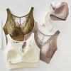 Women Bra Adjustable Shoulder Strap Hollow Out Floral Pattern Lace Anti-exposure Maximum Comfort