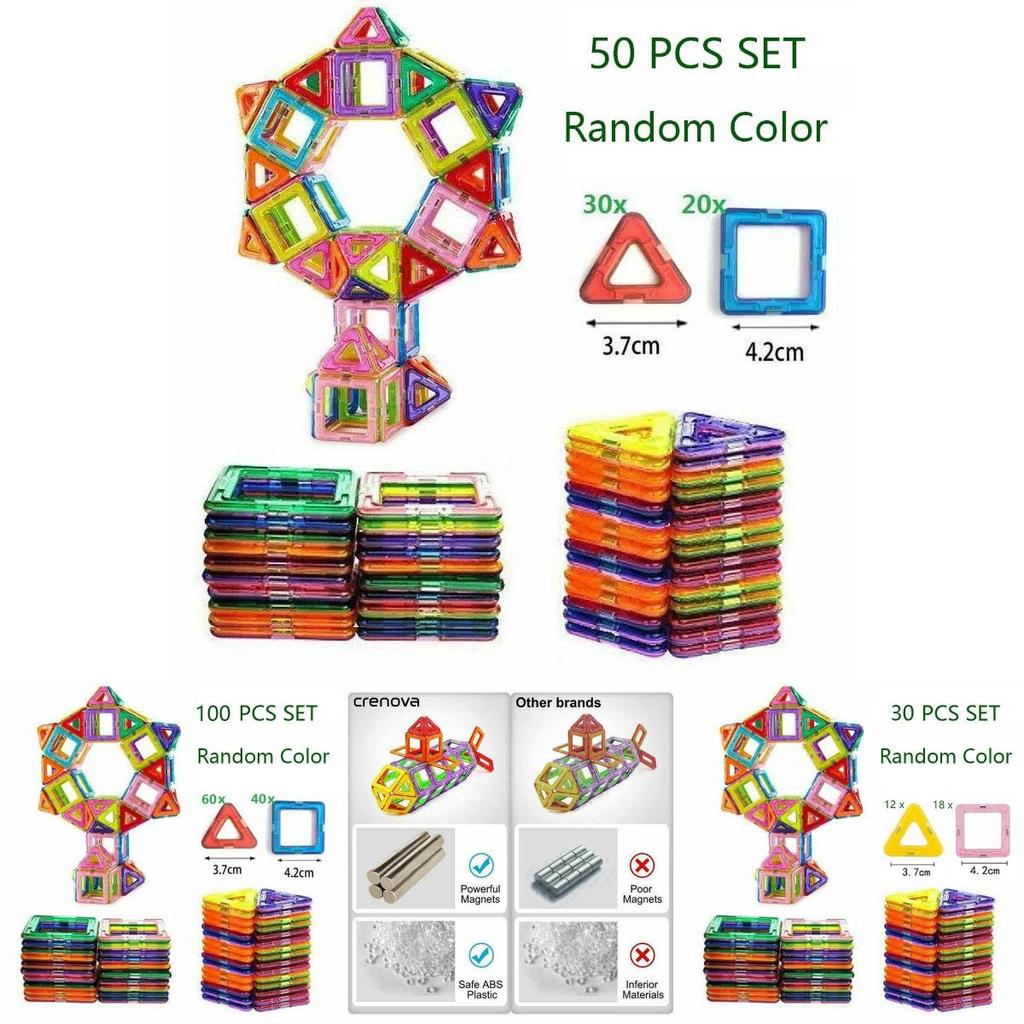 Educational Magnetic Blocks Building Kit Featuring Durable Nontoxic Plastic And Bright Multicolor Design