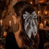 Gothic Spider Web Hair Bow Spring Clip Halloween Scrunchie Portable Pumpkin Hair Clip  Cosplay