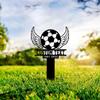 Personalized Metal Angel Garden Stake, Memorial Football Gift for Grave Decor, Outdoor Remembrance Marker