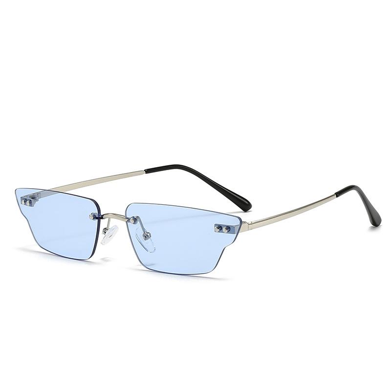

New Women Fashion Rimless Sunglasses Designer Small Frame Summer Outdoor Eyeglasses Unisex Wedding Vacation Accessory Eyewear As picture белый