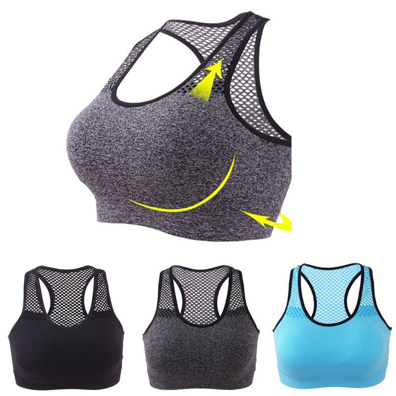 Sports Bra Womens Crop Tops High Impact Push Up Wireless Fitness Padded Vest