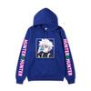 Hunter X Hunter Drinking Killua Hoodie Japanese Name Purple Letter Sleeve Anime Hooded Pullover Sweatshirt