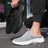 Mens Half Slippers Summer Breathable Mesh Mens Shoes Outdoor Casual Walking Shoes Large Flat Light Mesh Slippers Sandals