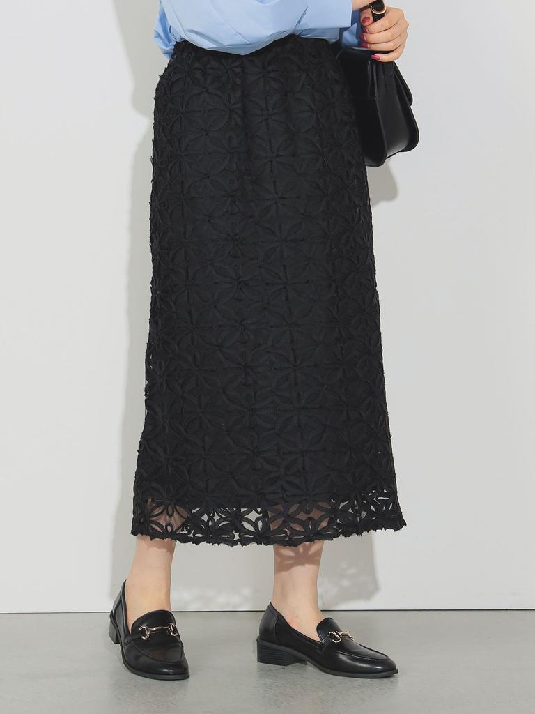Skirt Lace SK BLACK ONE SIZE [BEAMS HEART] P/Embroidered Women's