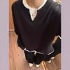 Fake Two V-neck Sweater Men's Autumn and Winter American Retro Long Sleeves