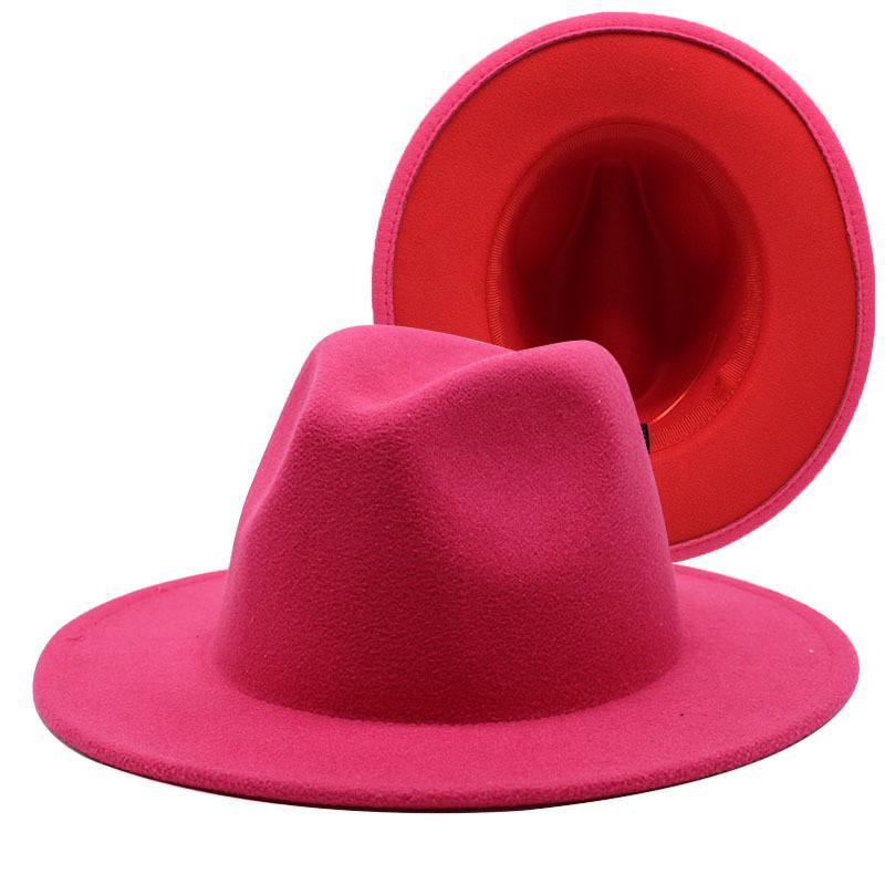 Vintage Woll-Fedora-Hut mit breiter Krempe für Herren Damen Sommer Sonnenschutz