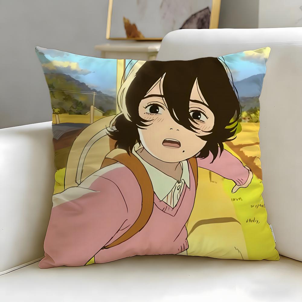 anime Look Back Cushion Cover Soft & Easy-Wash Pillow Case – Versatile for Couch, Bed, Travel and Office