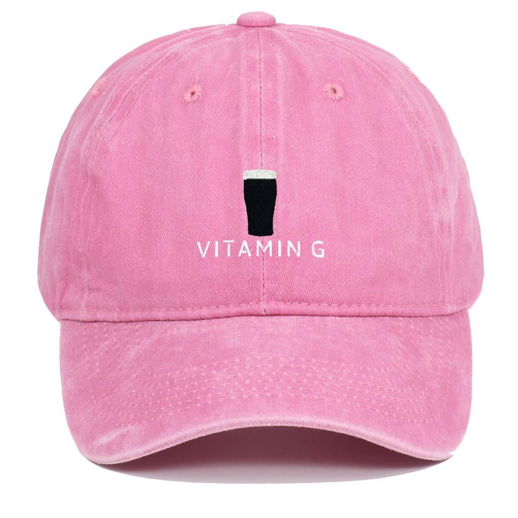 Vitamin G Letter Vintage Baseball Cap With Breathable Cotton And Curved Brim