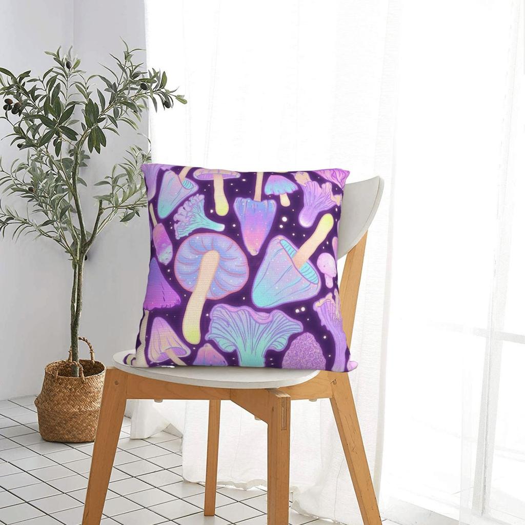 Spooky Mushroom Hunt Pillowcases Bed Car Psychedelic Trippy Hippie Cushion Cover Cool Decor Throw Pillow Case 4040