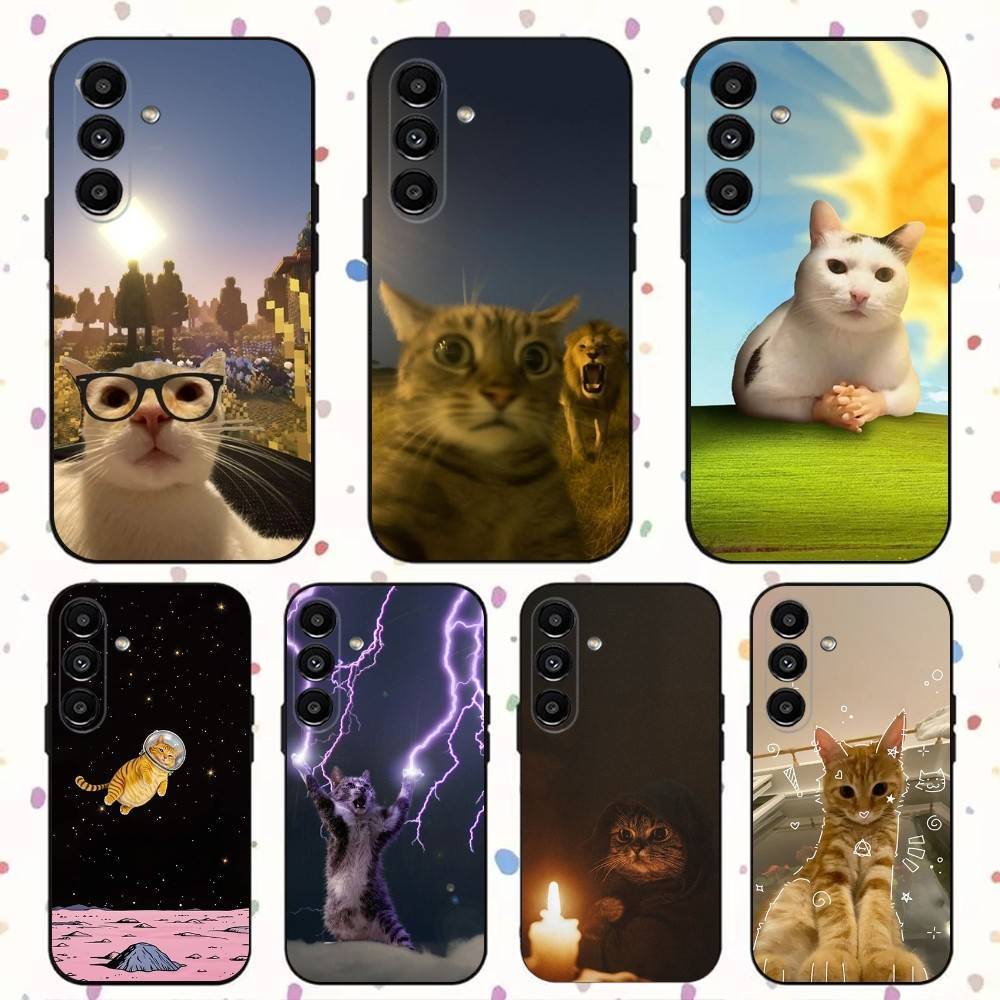 Cute Funny Cat Cats Phone Case For Samsung S24,S21,S22,S23,S30,Ultra,S20,Plus,Fe,Lite,Note,10,9,5G Black Soft Cover