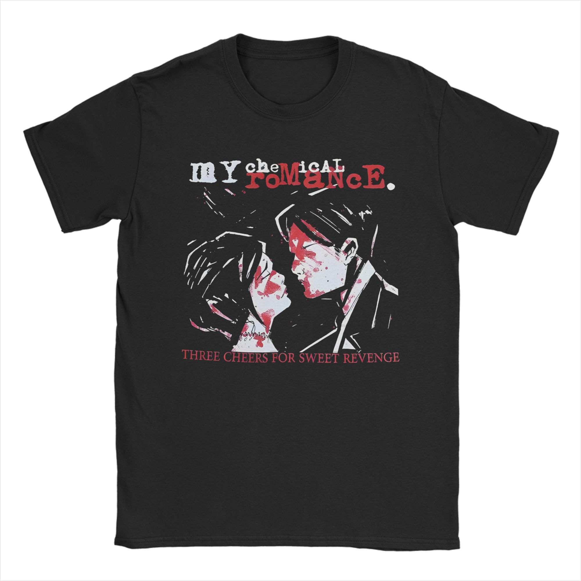 

Rock Band My Chemical Romance Music Cover T-Shirt for Men Cotton Tee Shirt Round Neck Short Sleeve T Shirts 6XL Clothing L
