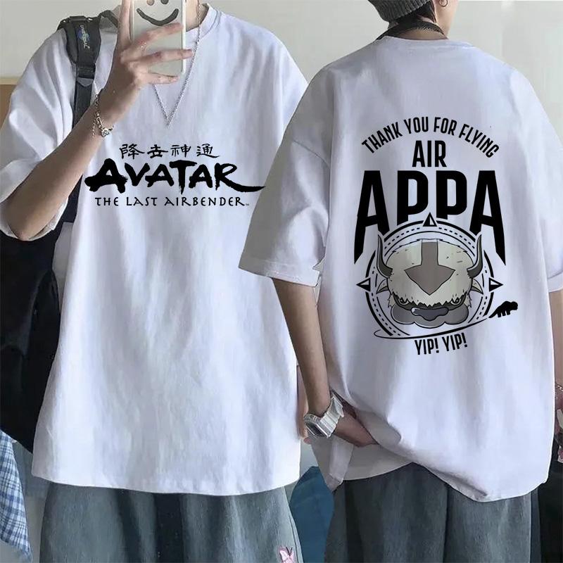 Mode Mange T-Shirt Avatar Der Letzte Luftbändiger Y2k Shirt Streetwear Appa Yip Lässiges T-Shirt Hip Hop Harajuku T-Shirts Oberteile Kleidung