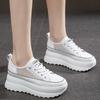 Leather mesh white shoes women's summer new versatile casual platform casual women's shoes