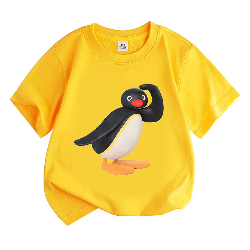 T-shirt Pingu kawaii Boys Girls Kids Clothing Hip Hop Tops Short Sleeves Sports Fashion Streetwear Manga/Comic Tees Toddler