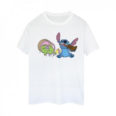 Womens/Ladies Lilo And Stitch Stitch Easter Eggs Cotton Boyfriend T-Shirt