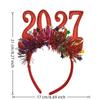 Christmas Light Up Headband 2027 Cute Glitter Hair Hoop New Year Eve Costume Party Accessory For Women Girls Holiday Dress Up