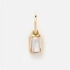 New Titanium Steel 12 Birthstone Pendant DIY Accessories Necklace Square Colored Zircon Pendant Color Preservation