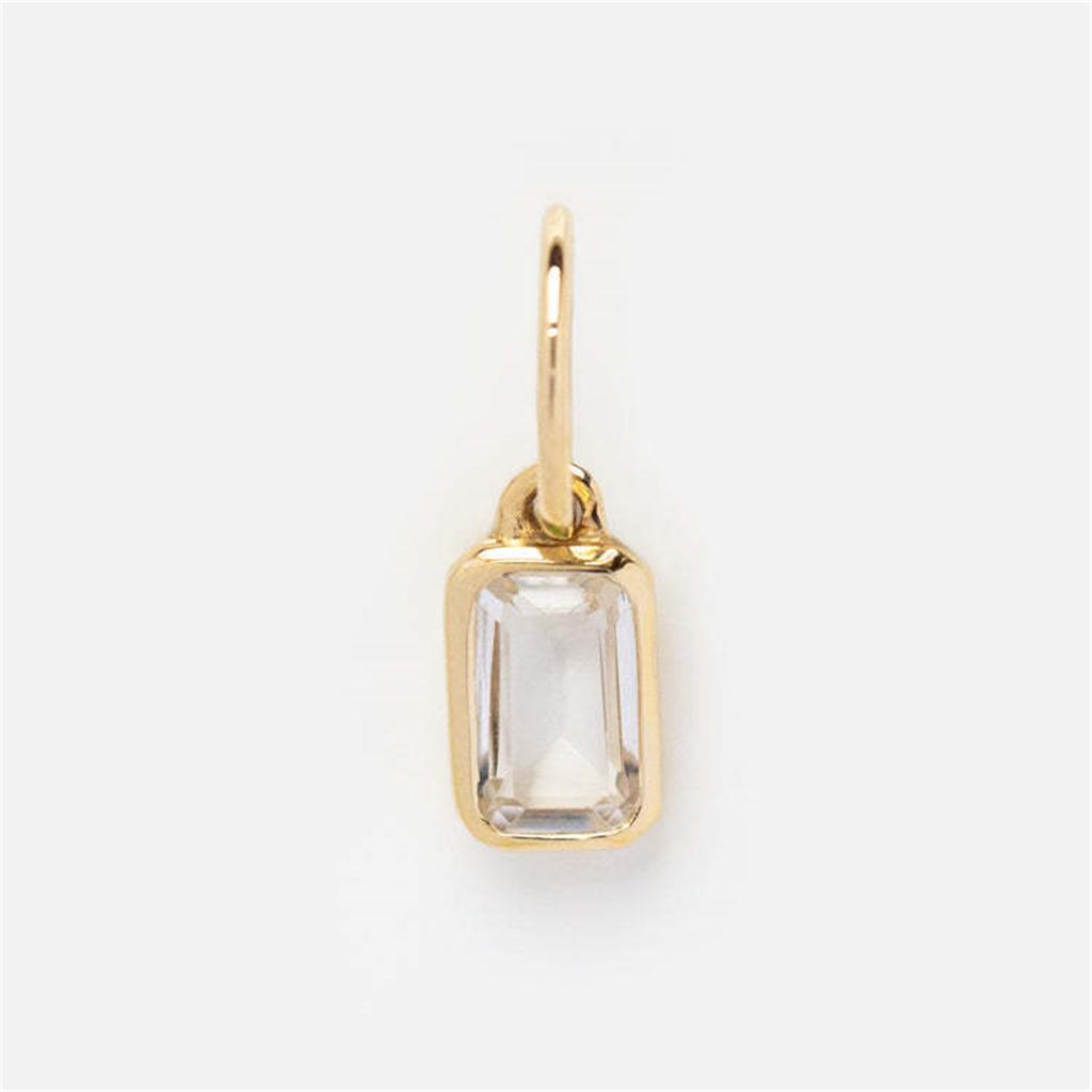 New Titanium Steel 12 Birthstone Pendant DIY Accessories Necklace Square Colored Zircon Pendant Color Preservation